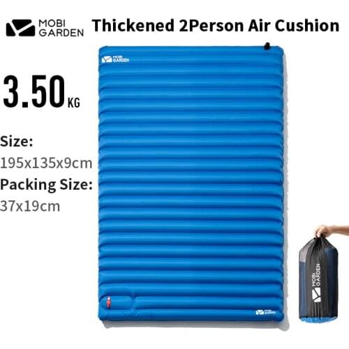 MOBI GARDEN Camping Inflatable Sleeping Mat 9cm Thicken 1-2Person Ultralight Portable Air Cushion Waterproof Mattress Outdoor