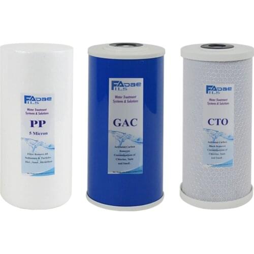 Whole House Filteration System Replacement Filter kits 3 stage - PP Sediment, GAC & Carbon Block Filter 5 Micron - 4.5" x10-Inch