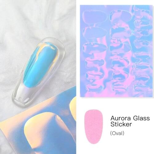 Candy Paper Nail Art Cellophane Laser Aurora Color Sticker with 6 Colors DIY Design