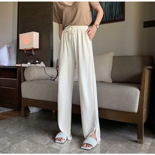 A253-Summer trendy one button skinny pants wide leg pants