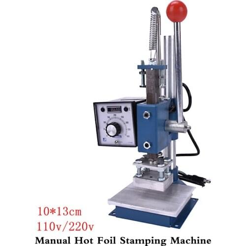 1 Set Manual hot foil stamping machine foil stamper printer leather embossing machine (10X13cm) 110V/220V
