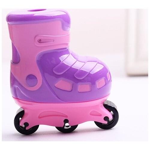 1PC Creative Roller Skates Design Pencil Sharpener Plastic Stationery For Students Gift Supplies (ss-1626)