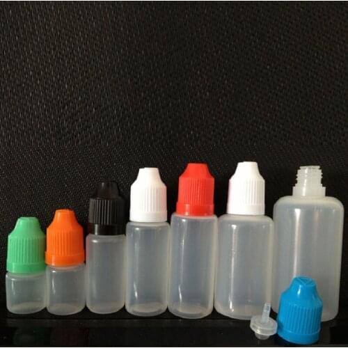 100pcs 3ml 5ml 10ml 15ml 20ml 30ml 50ml 100ml PE Bottles E Liquid Plastic Bottle Childproof Cap Empty Pen Shape Dropper YZHDC