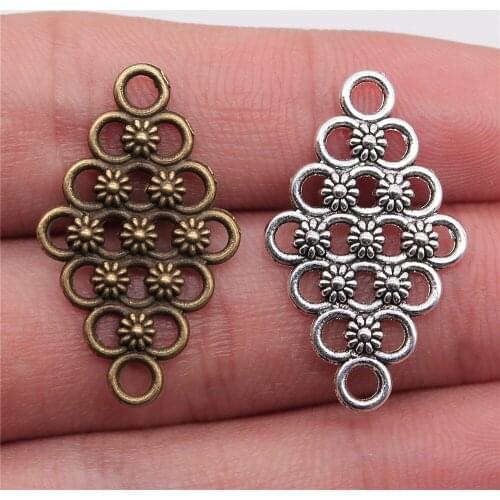 5pcs 29x17mm Motif Connections Charms Flower Connector Charms For Bracelet Making Motif Charms
