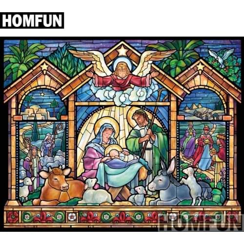 HOMFUN Full Square/Round Drill 5D DIY Diamond Painting "Night Divine" 3D Embroidery Cross Stitch 5D Home Decor A00856