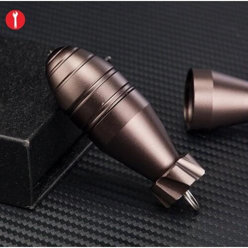 Aluminum Alloy Waterproof Tube Capsule Outdoor EDC Survive Dry Box with Glass Breaker for Camping Hiking Emergency Survival