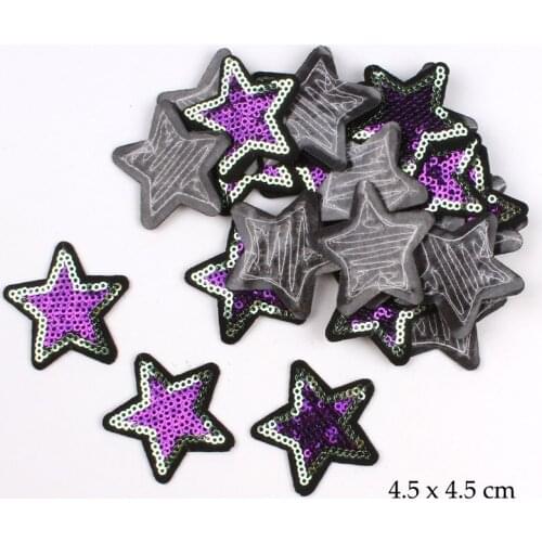 11 Systle 5pc Embroidered Sequin Small Star Patches for Clothing Iron on Clothes Smile Gold Silver Appliques Stripes Sticker Diy