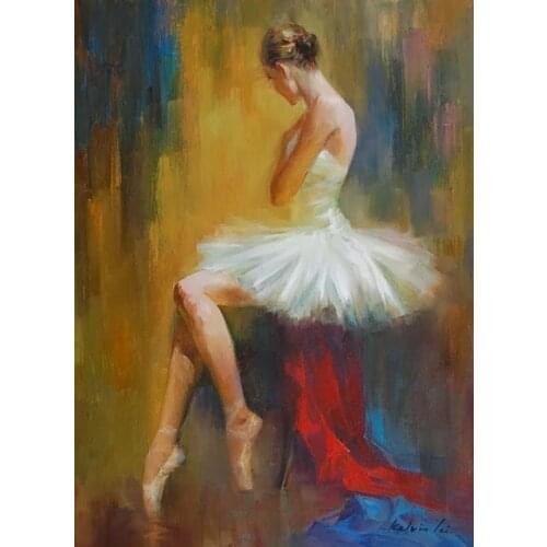 Frameless Canvas Painting Ballet Dancer Impressionist Artwork Women Dancer Oil Painting Home Decor At Gifts Wall Arts