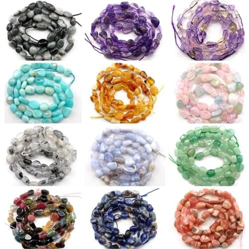 4-7mm Natural Amethyst Garnet Tourmaline Labradorite Fluorite Chip Irregular Stone Beads 15" For Making DIY Bracelets Necklace