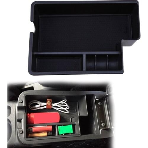 Black ABS Car Central Armrest Storage Box Center Pallet Storage Box Case For Mitsubishi Outlander 2010 2011 2012 2013 2014 2015