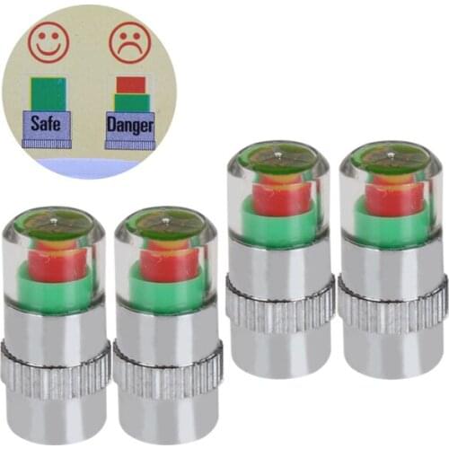 4Pcs/Lot 2.4 bar 36PSI Tire Pressure Car Tire Monitor Pressure Gauge Cap Sensor Indicator 3 Color Eye Alert Air Pressure Gauge