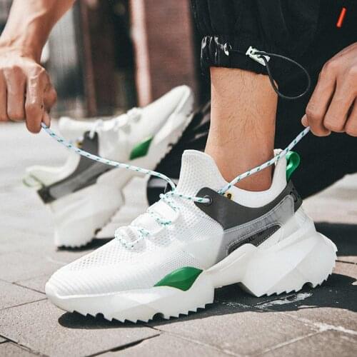 Outdoor High-soled Mens Summer Sports Shoes Mens Running Sneakers Man Sport Shoes White Deporte Trainers 2021 Athletic D-824