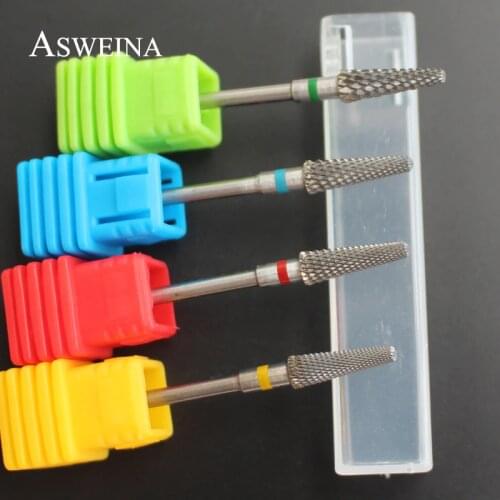 ASWEINA 2017 1Pcs High Quality 3/32" Carbide Nail Drill Bit 4 Size To Choice Nail Accessory Electric Manicure Machine Nail Bit