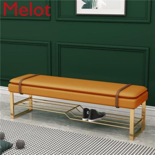 High-End Luxury Home Custom Shoes Rack Shoes at the Door Storage Organizer Shoes Rack Light Luxury and Simplicity Strip Stool