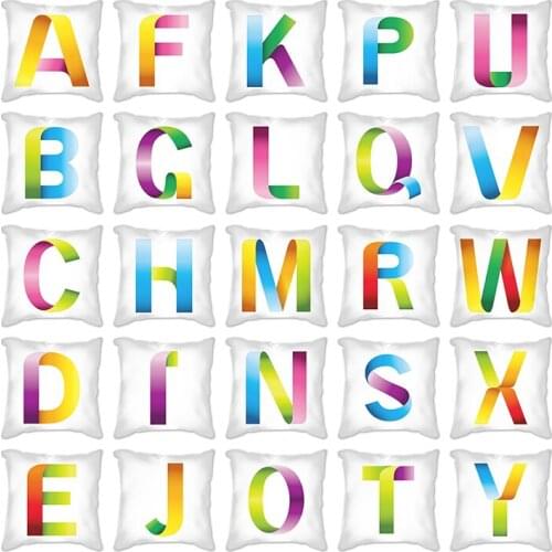 45*45cm Love Letter Pattern Cotton Linen Throw Pillow Cushion Cover Car Home Sofa Decorative Pillowcase funda cojin Home Textile