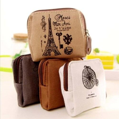 Vintage Classic Women Man Canvas Coin Purse Zip Wallet Small Mini Bag Case Pouch Holder Retro Money Bags Gift