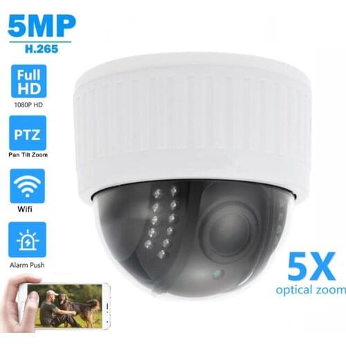 5MP IP Camera Wireless 1080P Pan Tilt Zoom ONVIF RJ45/Wifi Wired P2P Audio Sound Voice Monitoring IR Night SD Card Slot Max 128G