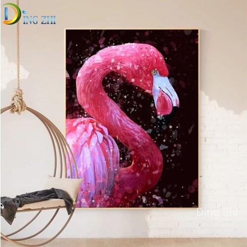 Modern Watercolour Flamingo 5D Diamond Painting Cross Stitch Animal Full Diamond Embroidery Wall Art Mosaic Square/Round Drill