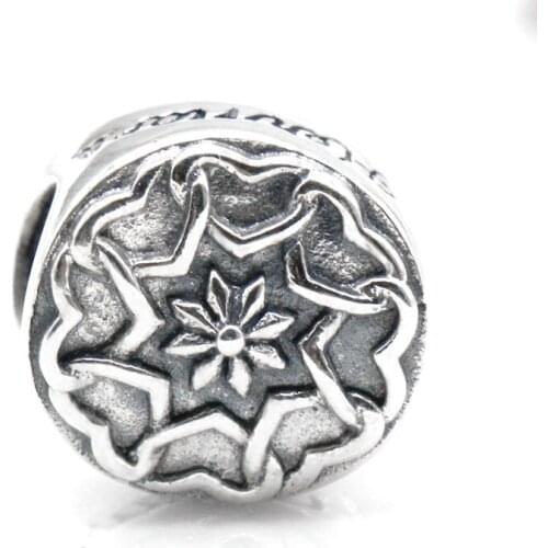 925 Sterling Silver Flower Oval Shape Pendant Charm Fit European Pandora Charms Bracelet Necklace Jewelry Making