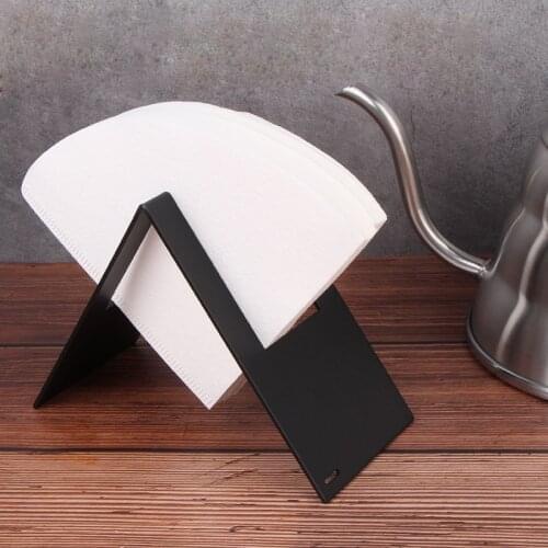 Metal Coffee Paper Filter Holder V60 Strain Coffee Bags Organizer Storage Rack Home Kitchen Office Cafe Organization Supplies