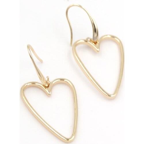 Fahion Symmetrical Heart Geometric Drop Earrings for Girl