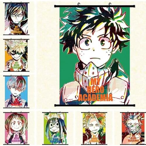 My Hero Academia Cartoon Hanging Poster Japanese Anime Character Scroll Painting Study Bedroom Home Art Decoration Wall Stickers
