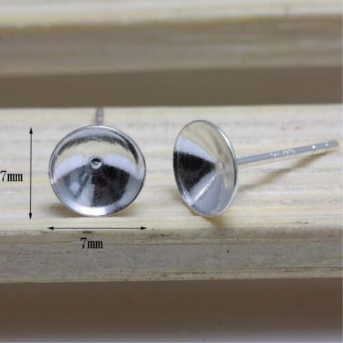 Ms Betti 1122 SS39 Crystal Rivoli Stone Settings Sterling Silver 925 Earrings Fittings For DIY Jewelry Making Findings