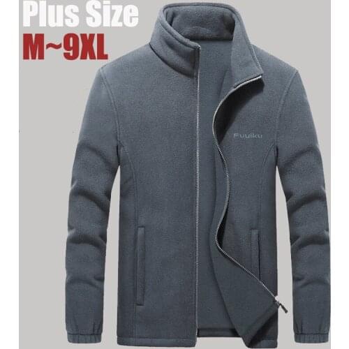 Mens Plus Size Softshell Fleece Jackets Male Warm Sweatshirts Thermal Coats Windbreaker Sportswear Brand Clothing 7XL 8XL 9XL