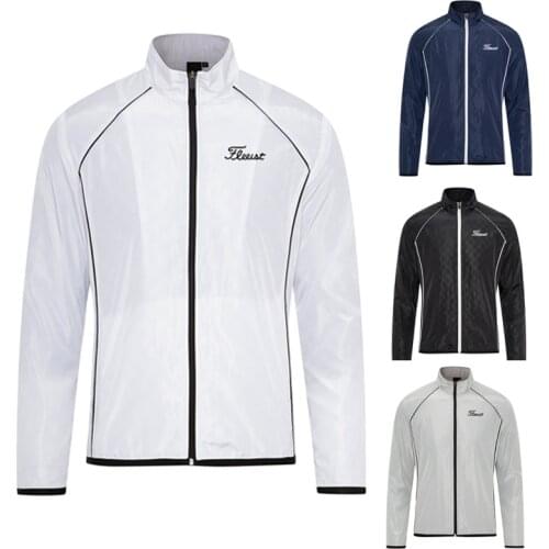 Mens Golf Windbreaker Summer Fashion Sport Coat Rash Guards Thin Breathable Sunscreen Jacket for Men 골프웨어