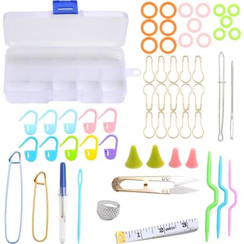 Weaving Tools Knitting Tool Kit Crochet Needle Hook Accessories Supplies With Case Sewing Tools Accessory Sets Random Color