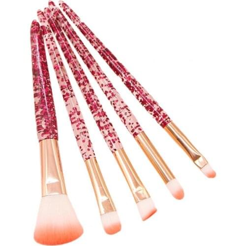 5Pcs/Set Makeup Brush Set Wear-resistant Skin-friendly Artificial Fiber Eye Shadow Eyebrow Eyeline Brush Cosmetics for Face