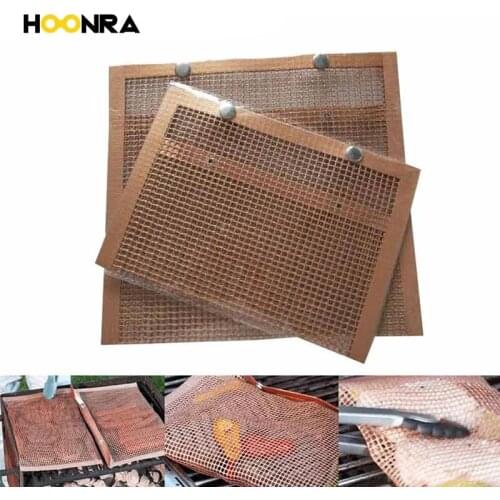 HOONRA Small Non-Stick Mesh Grilling Bag Outdoor Barbecue Mesh Bag Reusable Baking Sheet Bag BBQ Picnic Tool Easy to Clean