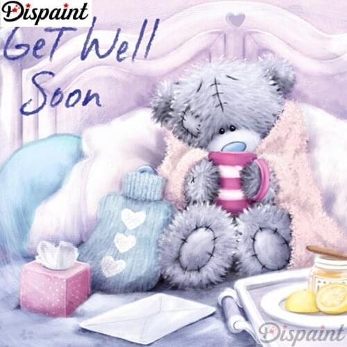 Dispaint Full Square/Round Drill 5D DIY Diamond Painting "Cartoon bear scenery" 3D Embroidery Cross Stitch 5D Home Decor A11315