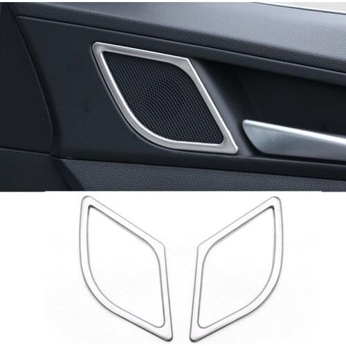Stainless steel car door stereo speaker trims cover interior molding for hyundai tucson 2018 2017 2016 2015 styling