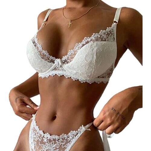 Lingerie Underwear For Women Sexy Lace Underwear Push Up Bra Lace up Erotic Lingerie Set Embroidery Underwear Sets
