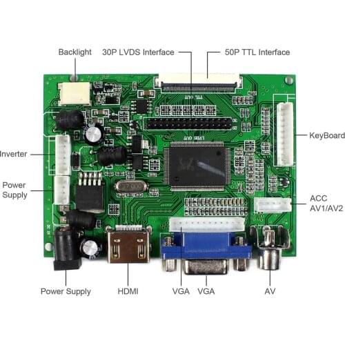 HD MI VGA 2AV LCD Controller Board Compatible Work With 8inch 800x600 PD080SL3 LCD Screen