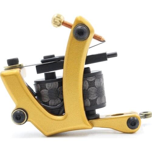 Professional Gold Tattoo Coils Machine Cutting 10 Wrap Machine For Liner And Shader Color Iron Tattoo Supplies Tattoo Machines