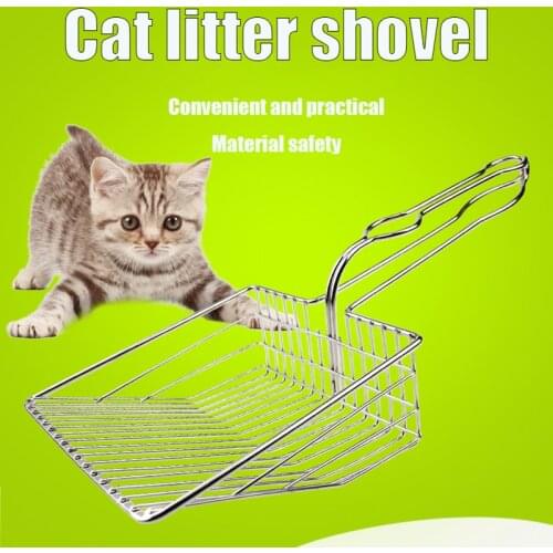 Factory Direct Pet Accessories Stainless Steel Metal Cat Litter Poop Shovel