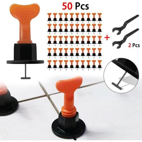 50pcs/set Level Wedges Tile Spacers for Flooring Wall Tile Leveling System T-type tile leveler equalizer