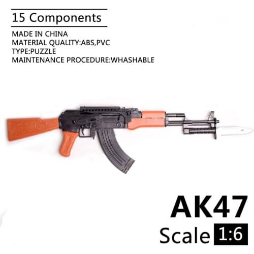 1:6 AK-47 Assault Rifles 1/6 Assemble Gun Model Assembly Plastic Weapon For 1/6 Soldier Military Building Blocks Toy