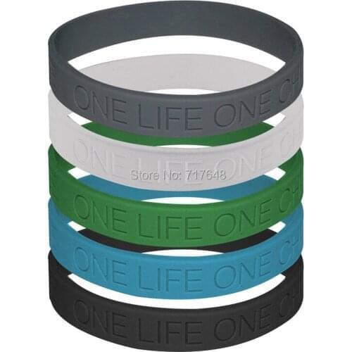 50pcs One Life One Chance wristband silicone bracelets free shipping by ePacket A