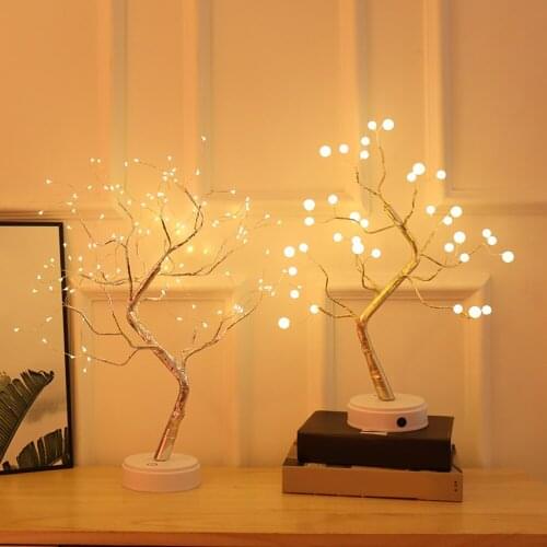 Led Night Lights Decor Tree Lamp For Bedroom Twinkle Lights Room Decor Light Fairy Lights Holiday Lighting Table Lamp Desk Light
