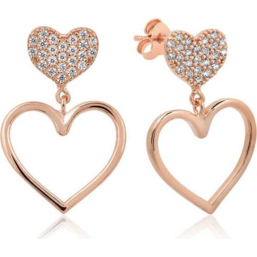 Tevuli 925 Sterling Silver Heart Womens Earrings
