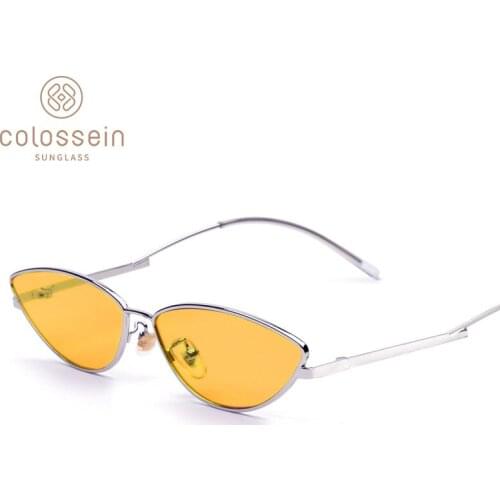 COLOSSEIN Vintage Small Oval Sunglasses Women Fashion Brand Designer Shades Sun Glasses Men Metal UV400 Oculos Gafas De Sol