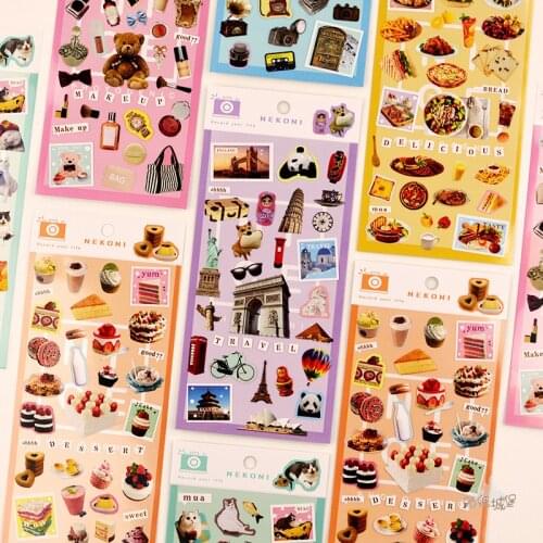 Delicious Food Animal Travel Plane Decorative Stationery Stickers Scrapbooking DIY Diary Album Stick Label
