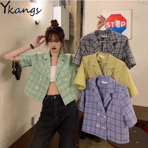 YKANGS Women's Blazers With Short Sleeves