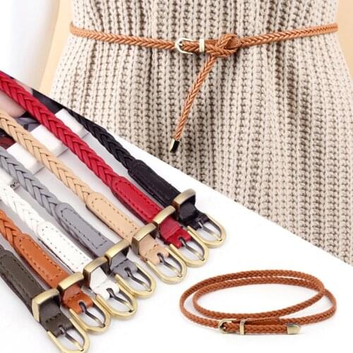 Fashion hand made waist thin belt pin bucket vintage womens belt wirh bucket summer dress decoration