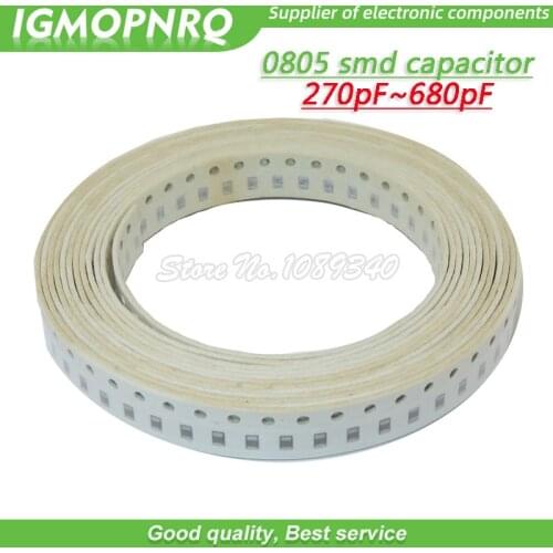 100PCS 0805 C0805 330pF +-10% 50V X7R 2.0x1.25mm capacitance 270PF 300PF 360PF 390PF 470PF 510PF 560PF 680PF