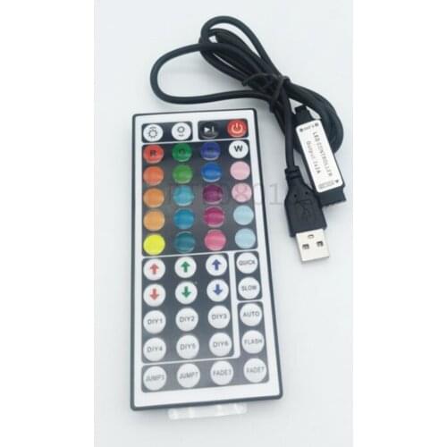 3pcs 44 Keys LED IR RGB Mini USB Controler For RGB LED Strip LED Lights Controller IR Remote Dimmer Input DC5V