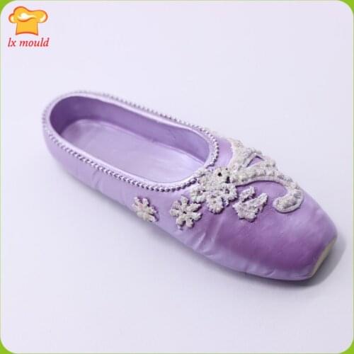 3D Embroidery Pattern Ballet Shoes Silicone Molds Large Ballet Shoes Moulds Clay Soap Candle Resin Aromatherapy Plaster Tools